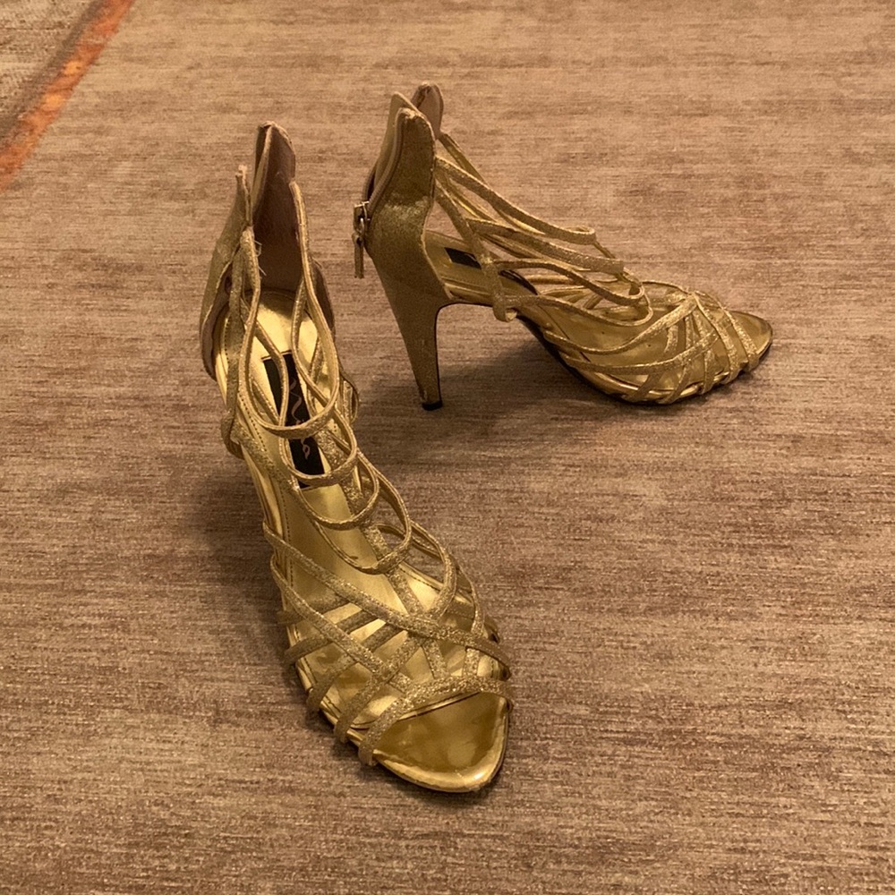 Gold Nina high heels